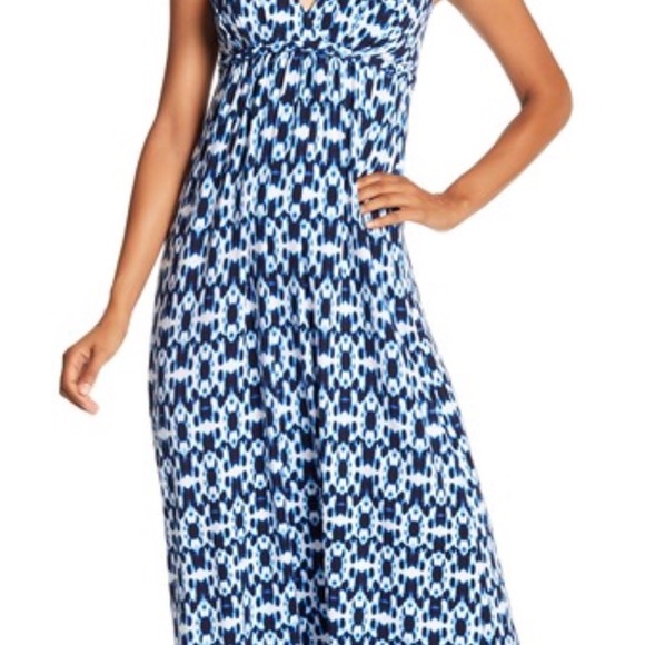 TART CHLOE MATERNITY MAXI DRESS CIRCLE TIE DYE BLUE WHITE NWOT - Picture 11 of 16